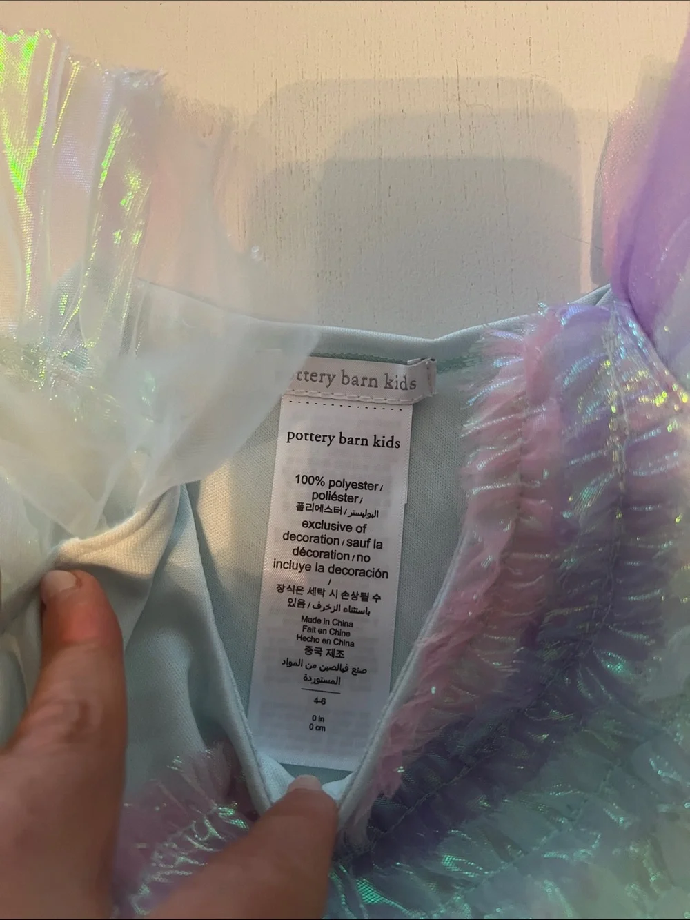 Pottery barn kids rainbow fairy costume light up 4-6